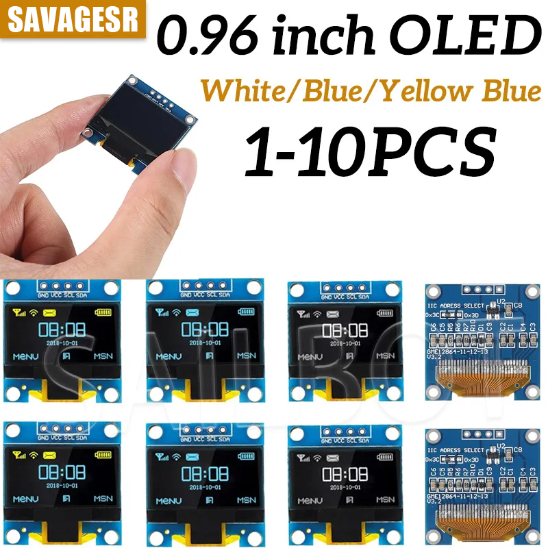 Oled Display 0.96 - 1-10 SZTUK Moduł wyświetlacza OLED 0,96