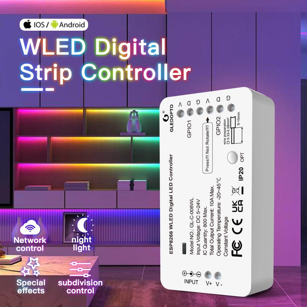 Ws2812B Strip 5V - 5V-24V WLED RGB RGBW Cyfrowy kontroler