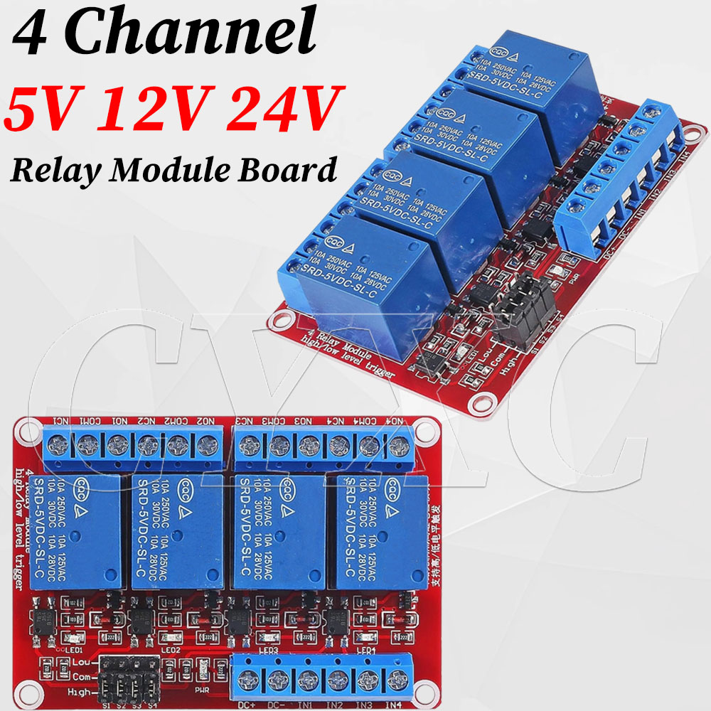 Relay Module 4 Channel - Moduł przekaźnikowy 4-kanałowy 5V 12V 24V
