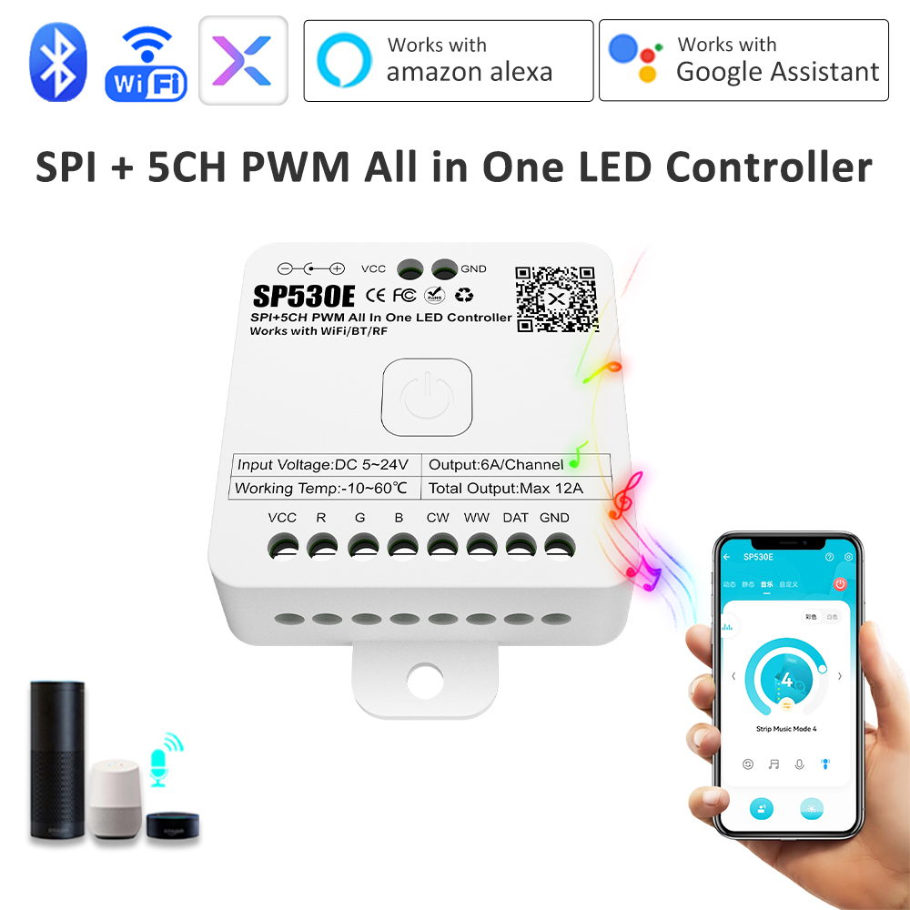 Ws2812B Strip 5V - Kontroler LED All In One SP530E