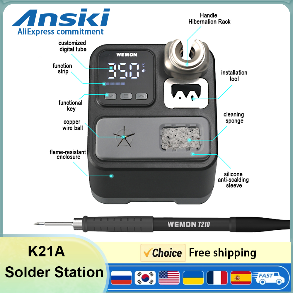 Stacja lutownicza ANSIKI K21A  – Soldering Iron Temperature Probe recenzja i cena