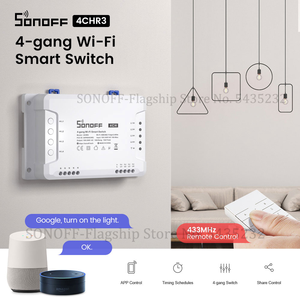 Itead SONOFF 4CH R3 Wifi bezpr – Relay Module 4 Channel recenzja i cena