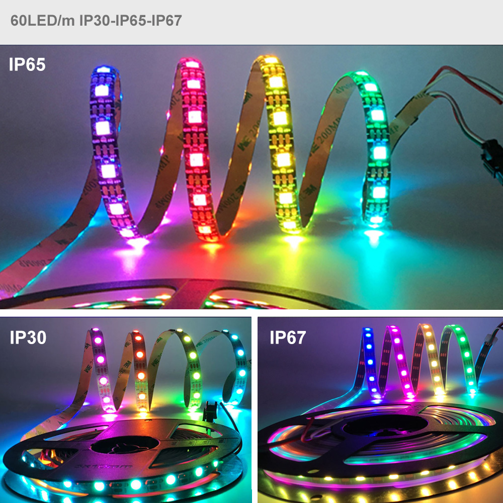 5 m taśmy LED WS2812B, taśma L – Ws2812B Strip 5V recenzja i cena