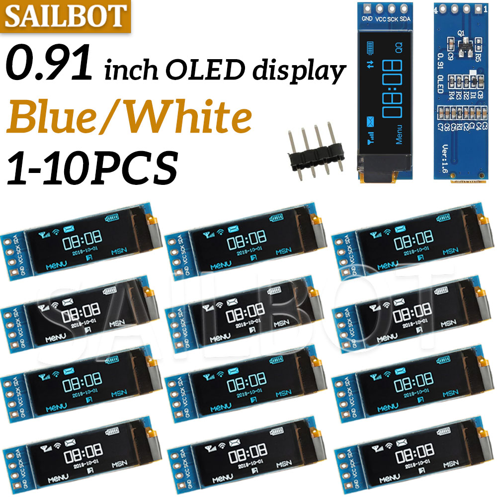 1-10 SZTUK Moduł OLED 0,91 cal – Ssd1306 recenzja i cena